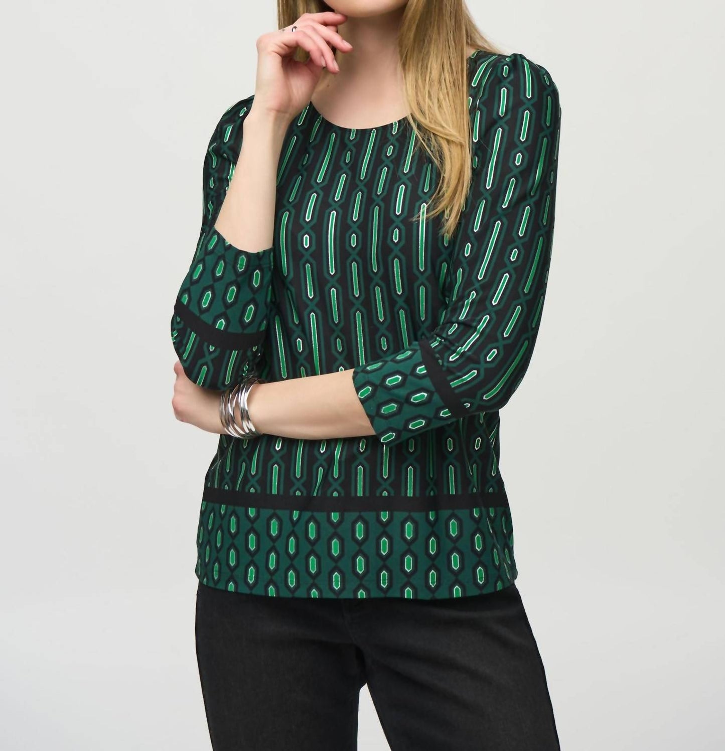 Joseph Ribkoff - Geometric Print 3/4 Sleeve Top