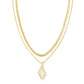 Kendra Scott - Abbie Pave Frame Multi Strand Necklace In Ivory Mother-of-pearl