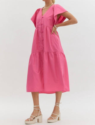 Entro - Bold And Beautiful Button Dress