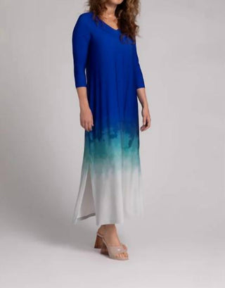 Sympli - V-neck Slit Dress