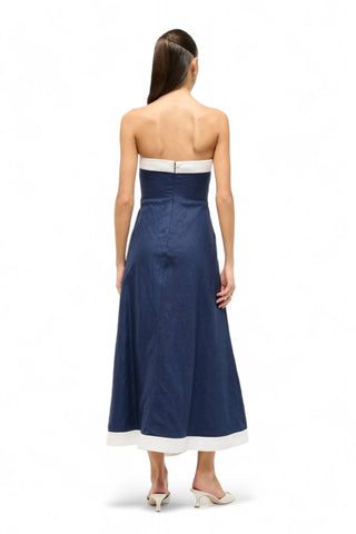 Staud - SIRANI STRAPLESS MIDI DRESS