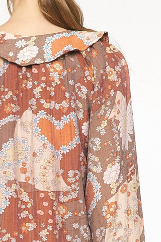 Entro - Floral Babydoll Blouse