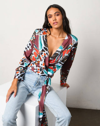 Hutch - Copper Butterfly Satin Top