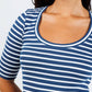 Goldie - Women's Rebecca Striped Rib Half Sleeve Top