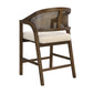 Wooden Frame Counter Stool with Rattan Back - Set of 2