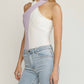 Entro - Colorblock Halter Neck Bodysuit