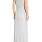 Adrianna Papell - Bateau Neck Back Zipper Short Sleeves Long Gown