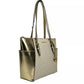 Michael Kors - Women's Charlotte Leather Top Zip Tote Bag Purse Large