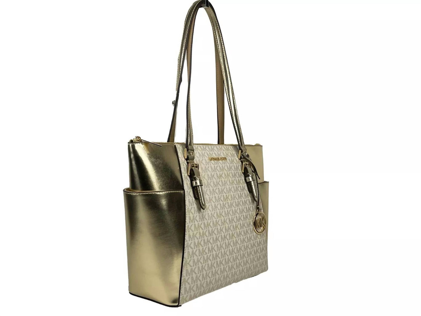 Michael Kors - Women's Charlotte Leather Top Zip Tote Bag Purse Large