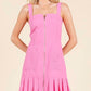 Baby Pink - Pleated Detail Mini Dress