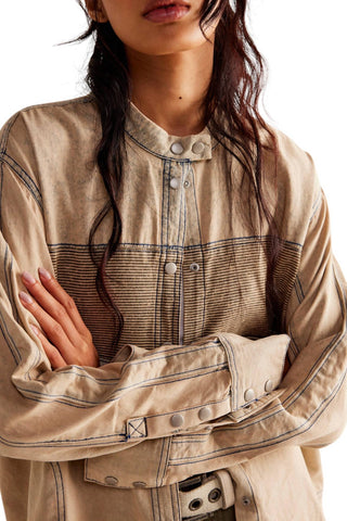 Free People - Moto Color Block Shirt