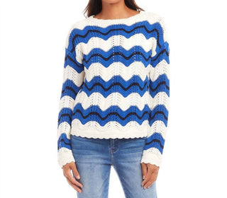 Karen Kane - Pointelle Zigzag Sweater - Plus
