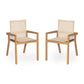 Belfast Dining Chair with Acacia Wood Frame and Mesh Seating (Set of 2)