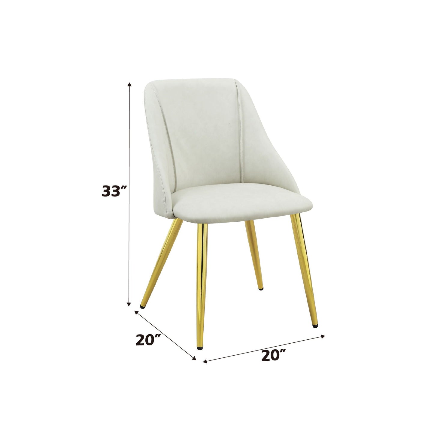 Gaines Synthetic Leather Side Chair (Set of 2) - White