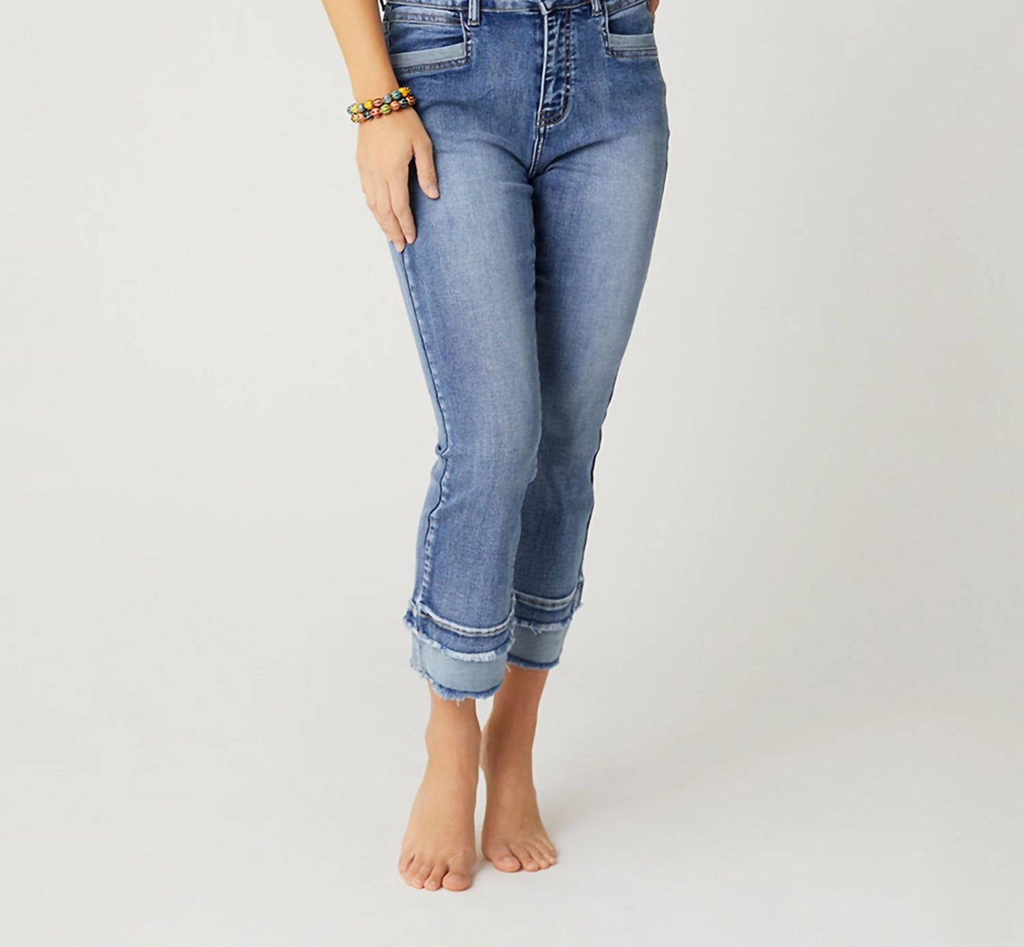Coco + Carmen - EverStretch Boyfriend Capri Jeans with Contrast Bottom