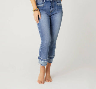Coco + Carmen - EverStretch Boyfriend Capri Jeans with Contrast Bottom