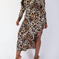 The Curve La - Plus Size Long Sleeve Midi Dress With Side Slit