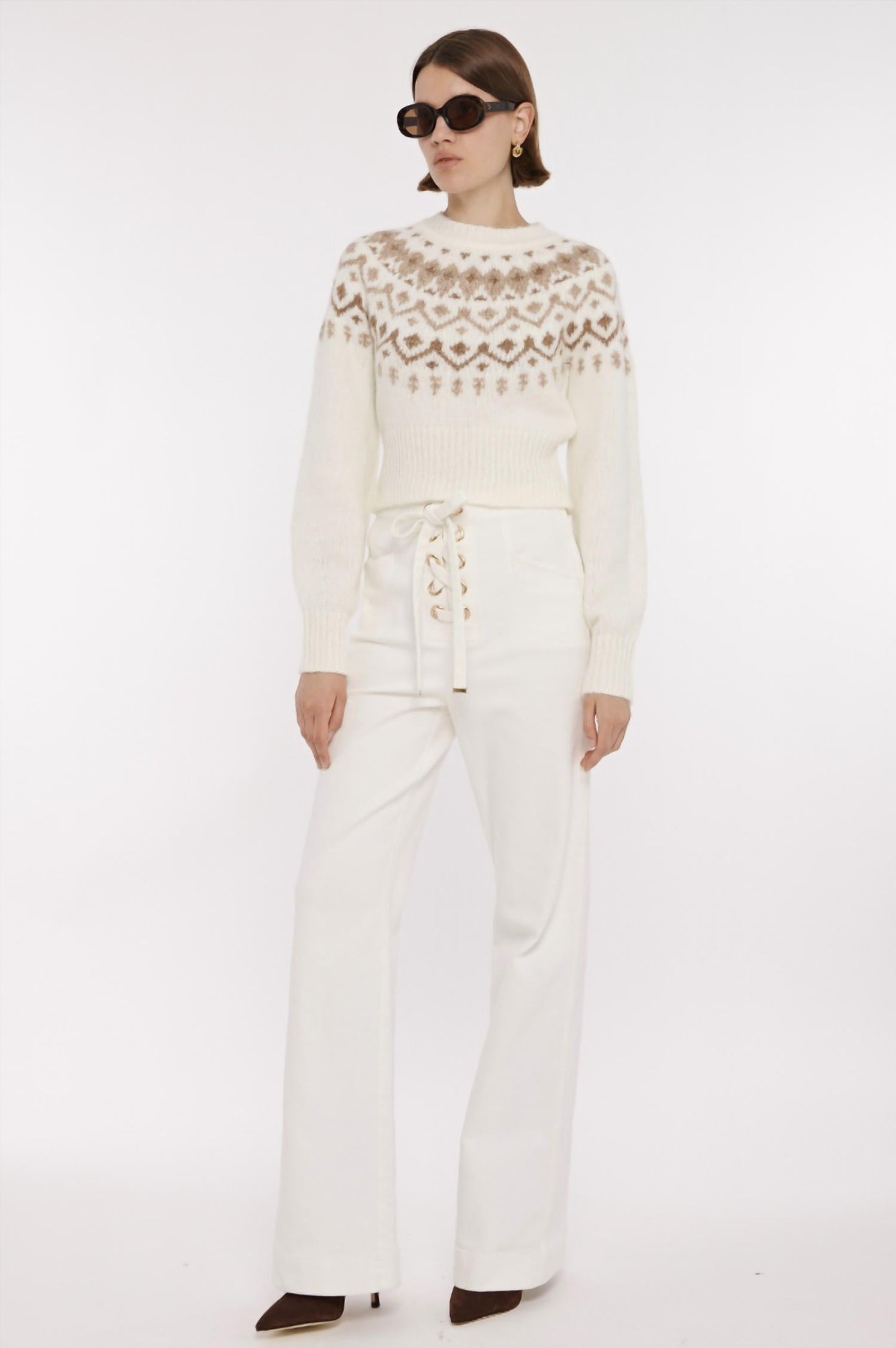 Toccin - Birkin Denim Lace Up Flared Pant