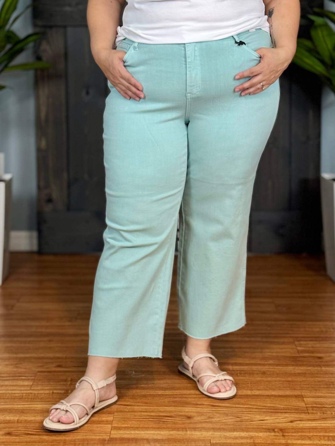 Judy Blue - High Waist Crop Wide Leg Jeans