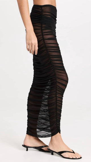 Good American - Mesh Ruched Skirt