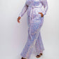 The Curve La - Plus Size Sequins Shirt And Wide-leg Pants Set