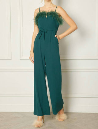 Entro - Feather Trim Jumpsuit