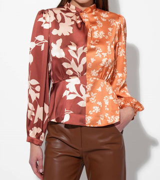 Adelyn Rae - Ruiza Two Toned Mock Neck Blouse