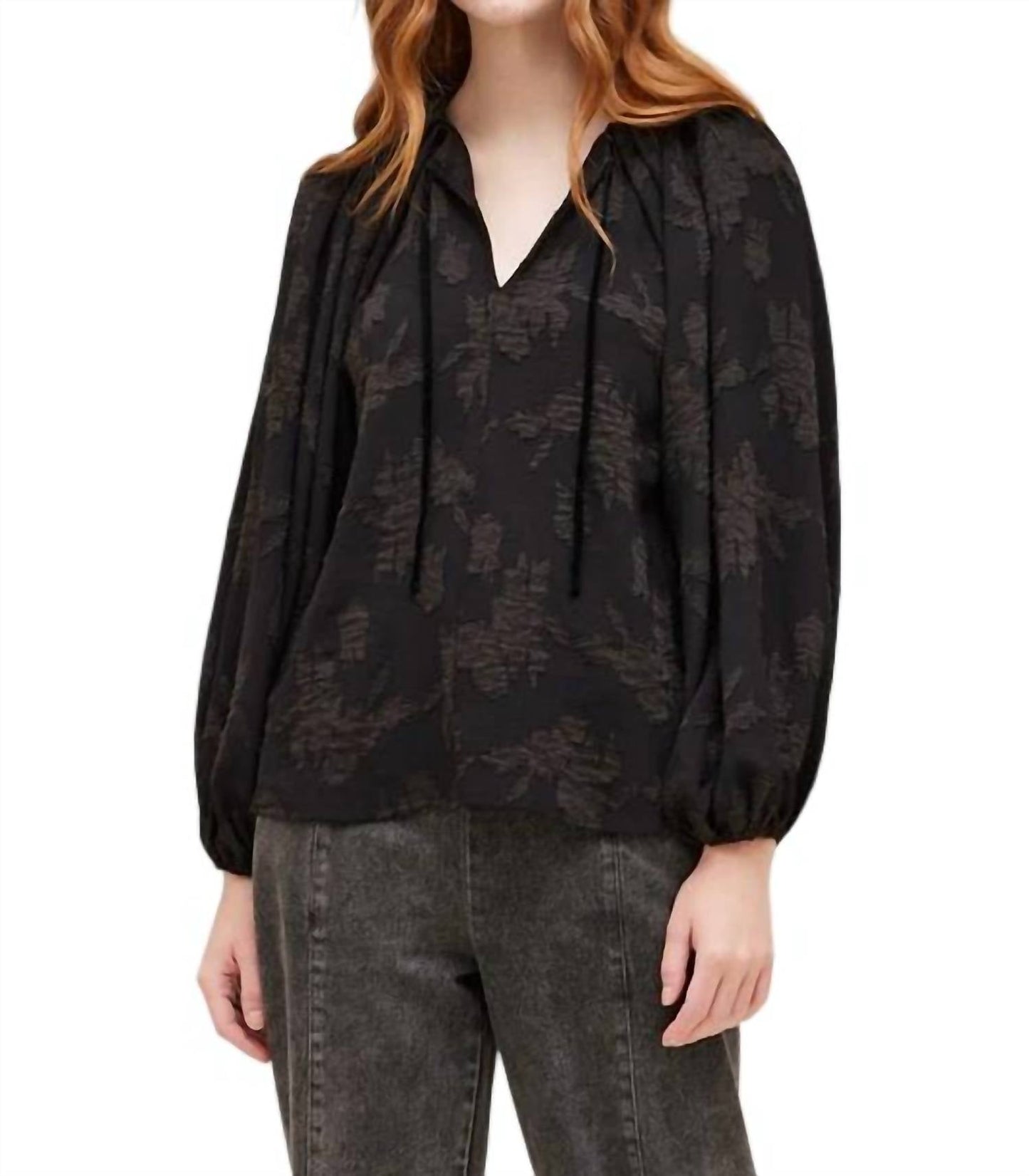 Grade & Gather - Jacquard Flower Blouse
