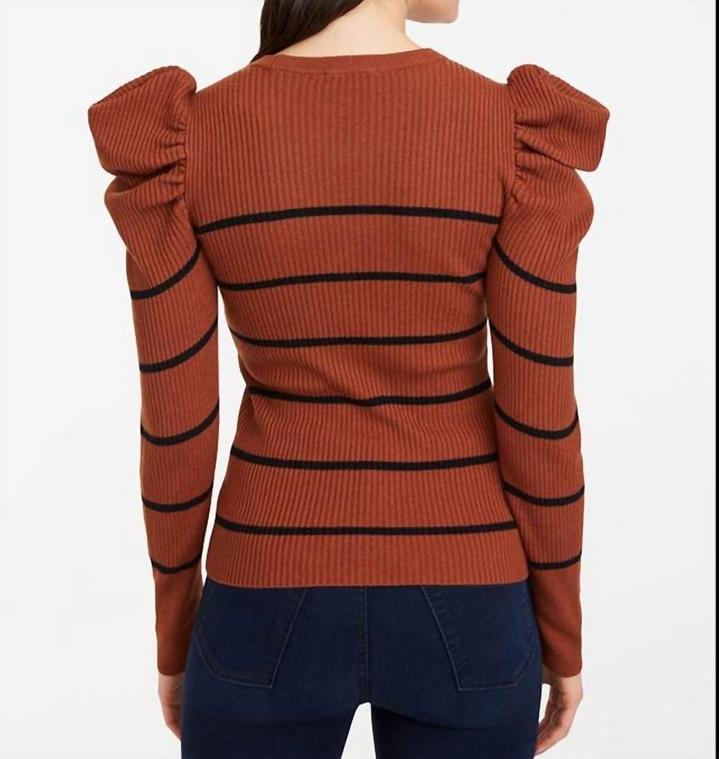 7 For All Mankind - Long Sleeve Puff Shoulder Crewneck