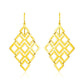 14k Yellow Gold Earrings with Polished Open Diamond Motifs