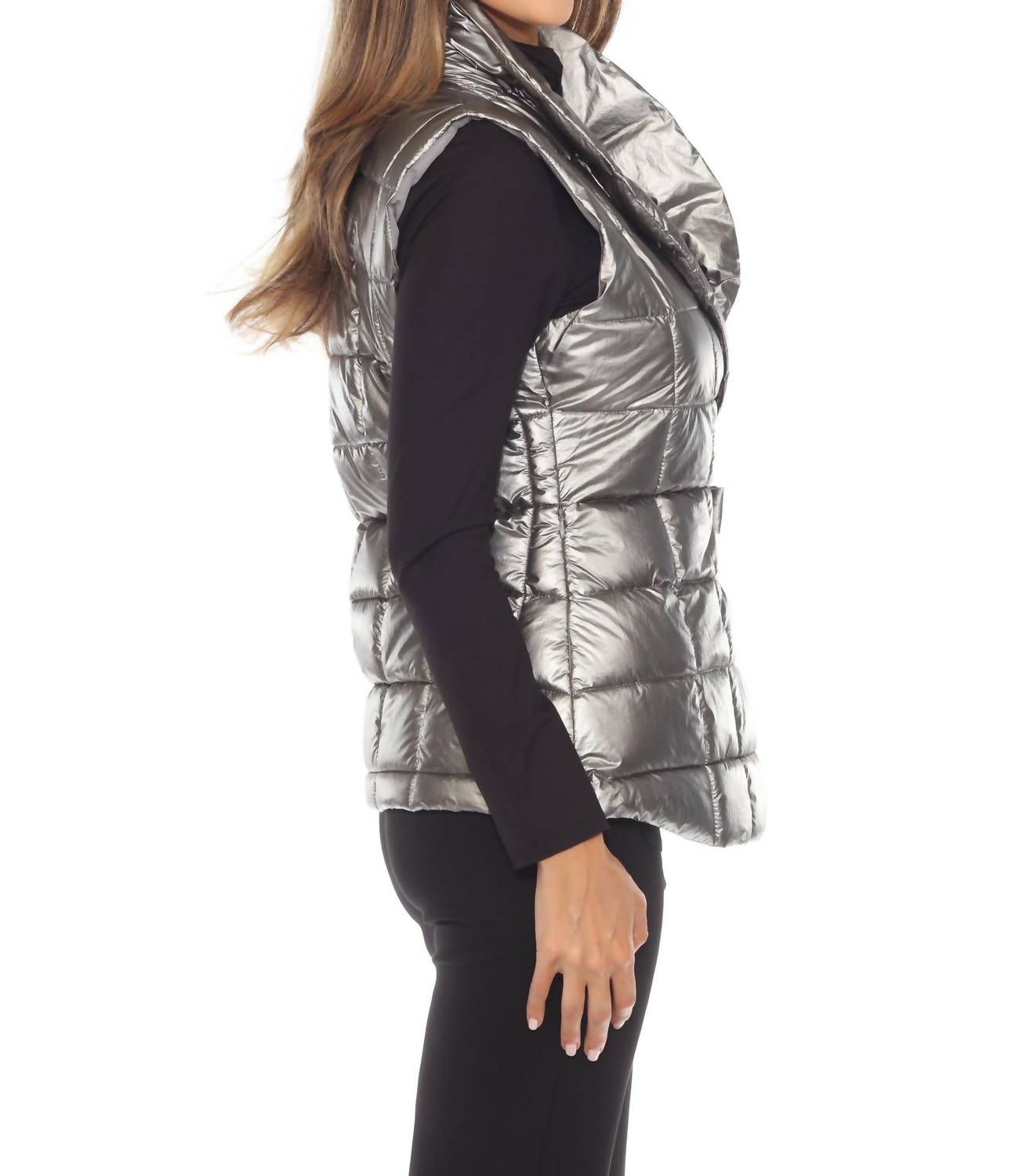 Joseph Ribkoff - Metallic Quilted Puffer Vest