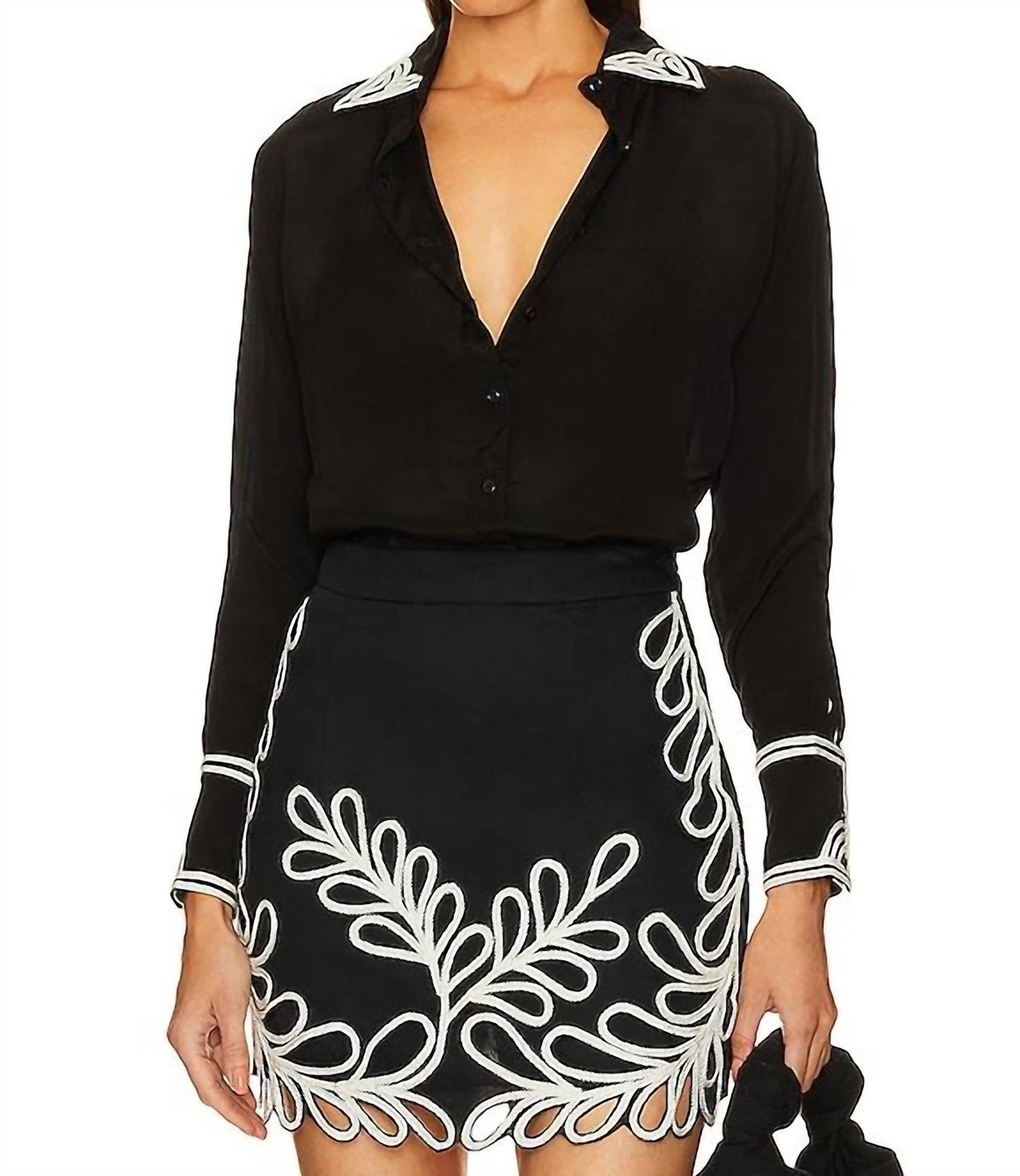Karina Grimaldi - Embroidered Mini Skirt