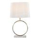 Moon Contemporary Table Lamp in White Marble, Gold Metal and White Shade
