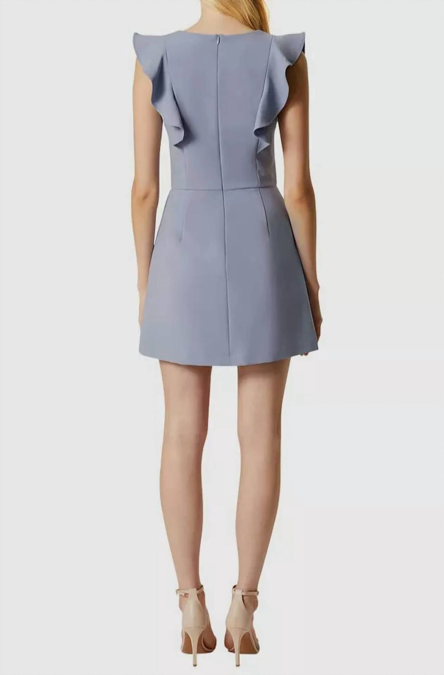 French Connection - Whisper Ruffle V Neck Dress