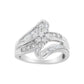10K White Gold 1/2 cttw Diamond Cluster Ring (H-I Clarity, I2-I3 Color) - Size 6
