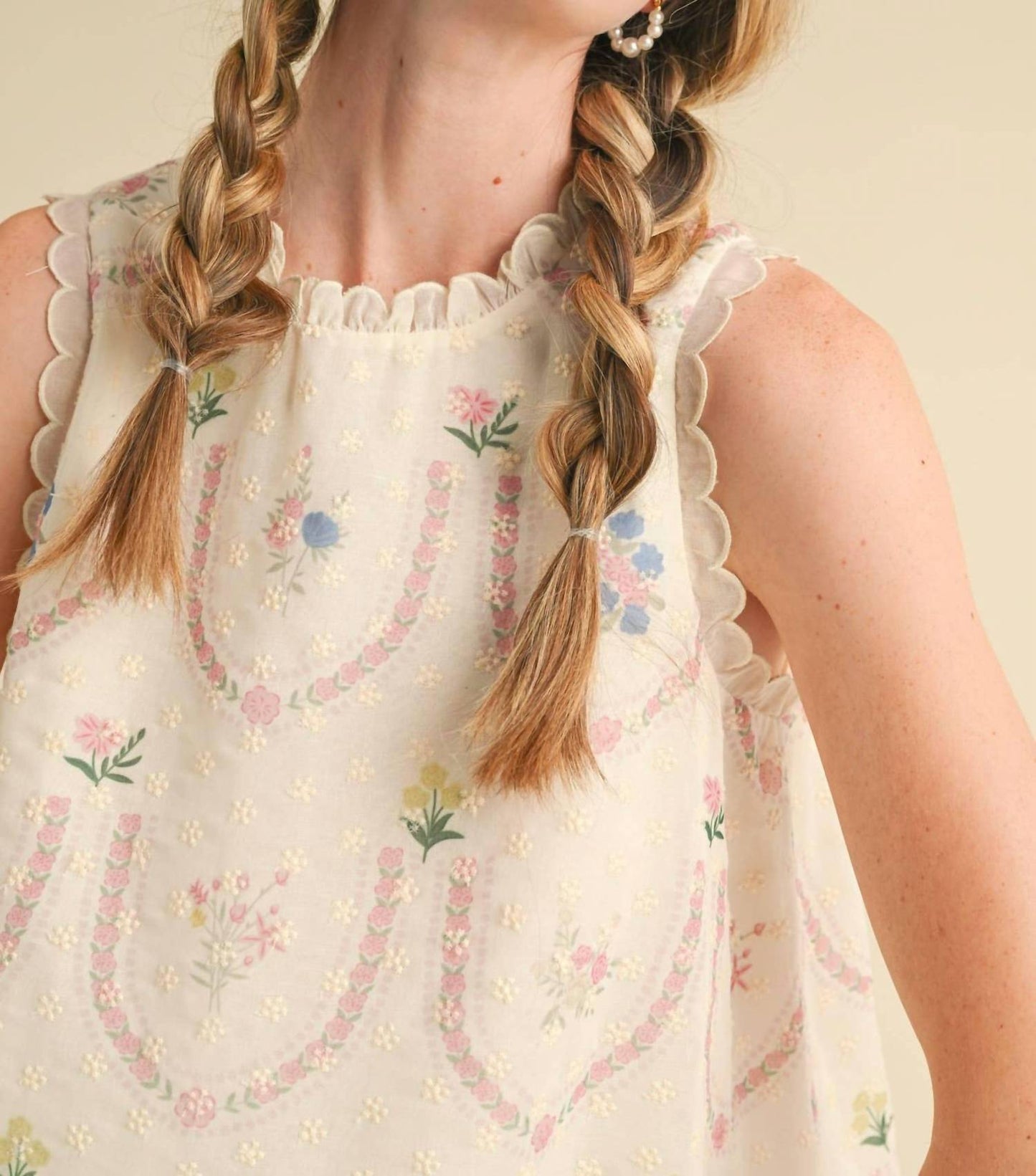 &Merci - Embroidered Babydoll Top