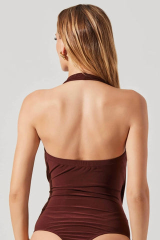 Astr - Dyanna Crossover Halter Bodysuit