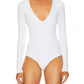Enza Costa - LUXE KNIT L/S V-NECK BODYSUIT