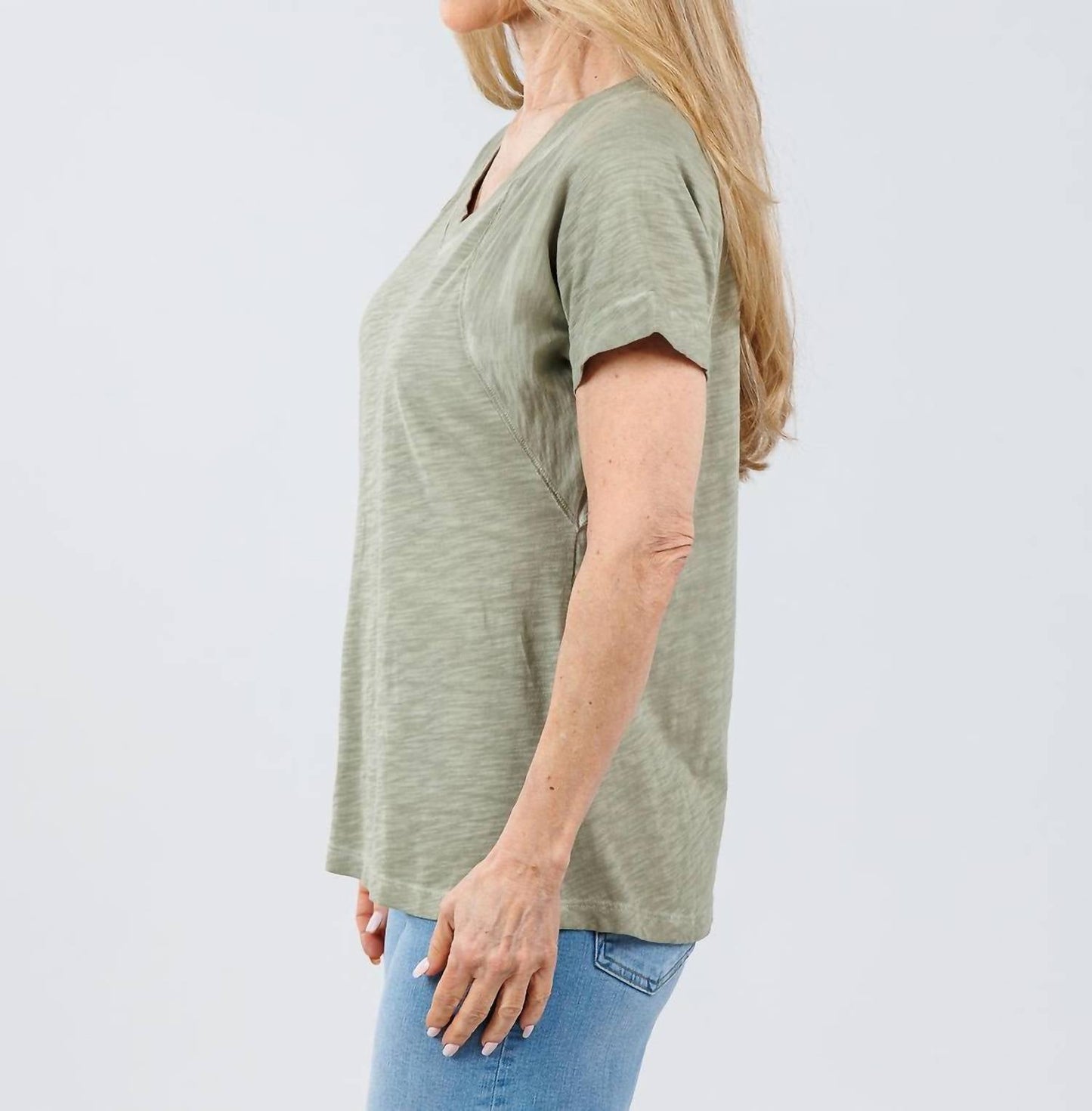 Elliott Lauren - Tina Raglan Short Sleeve V-neck Tee