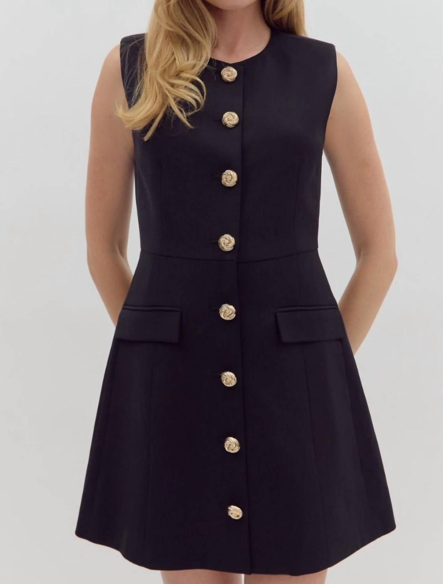 Entro - Solid Sleeveless Mini Dress