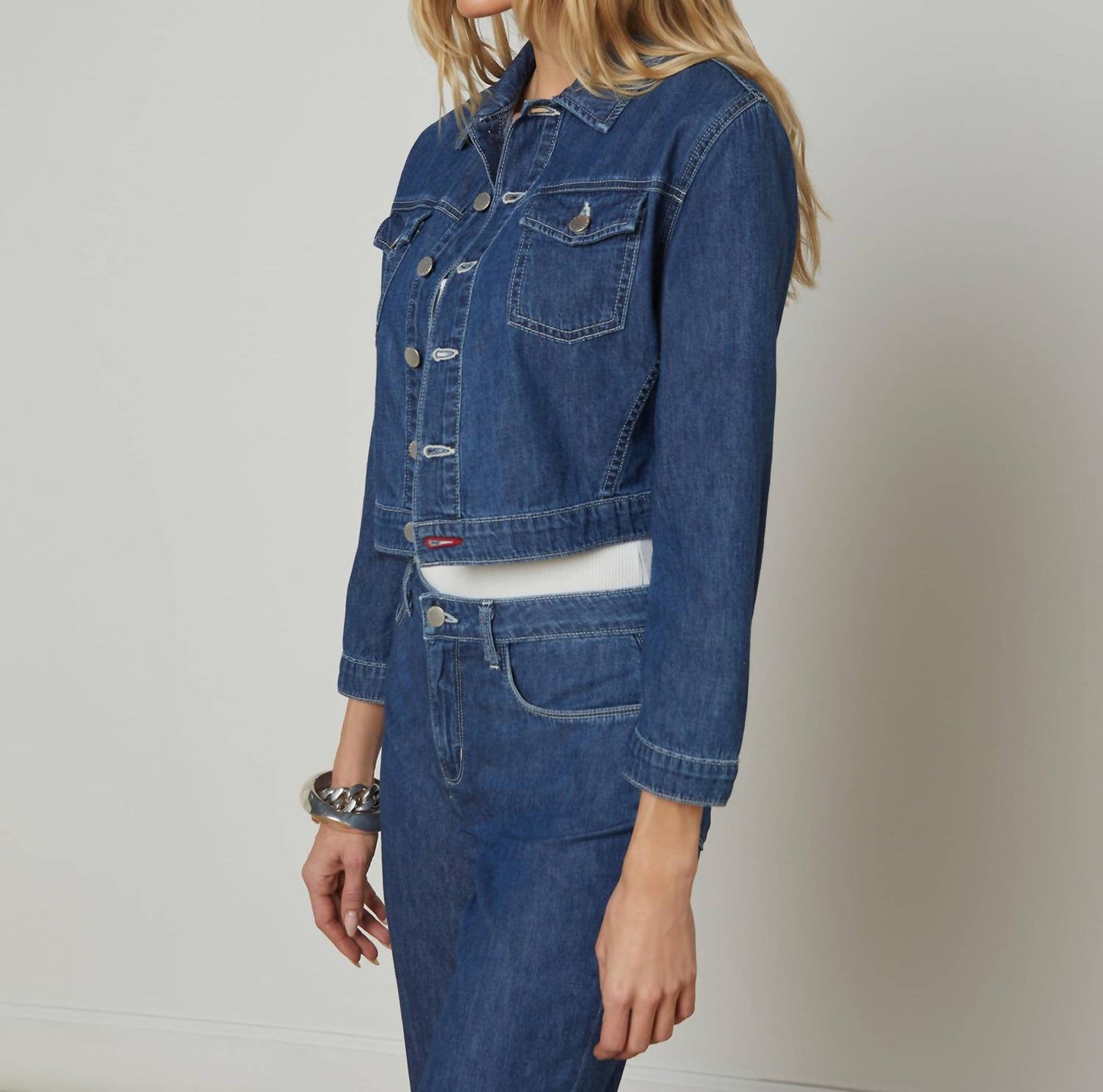 L'Agence - Koda Cropped Denim Jacket
