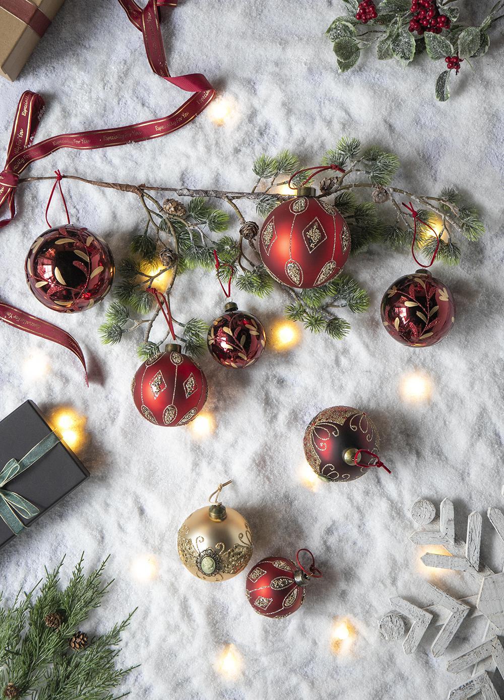 Decorative Hanging Ball Christmas Tree Ornaments For Holiday Decorations Set of 6