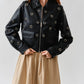 Aaron & Amber - Grommet Faux Leather Jacket