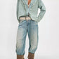 Free People - Tattered And Ruffled Denim Top