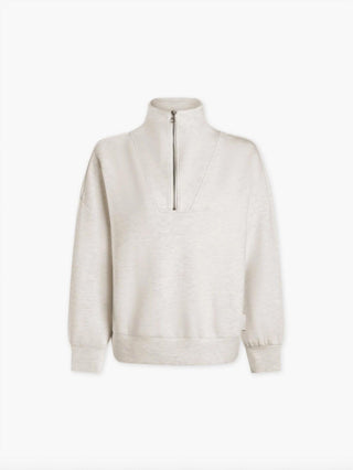 Varley - Hawley Half Zip Sweat Ivory Marl Fleck