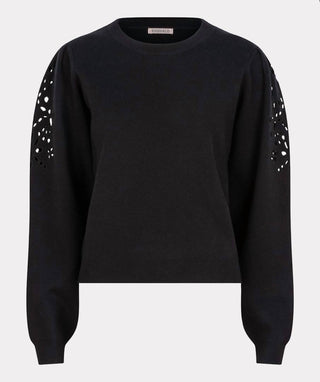 Esqualo - Eyelet Puff-sleeve Sweater