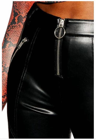 Topshop - Vegan Leather High Rise Biker Pants