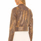 Free People - Snakeskin Fenix Faux Suede Leather Moto Jacket
