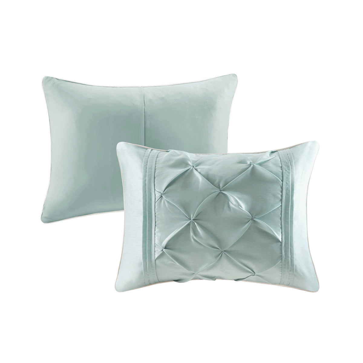 7 Piece Tufted Comforter Set Seafoam California King