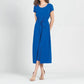 Clara Sun Woo - Soft Textured Rayon - Wrap Overlay Center Tie Midi Dress